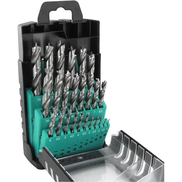 Ent European Norm Tools - ENT 25-tlg. HSS-G Holzbohrer-Set - 1 - 13 mm