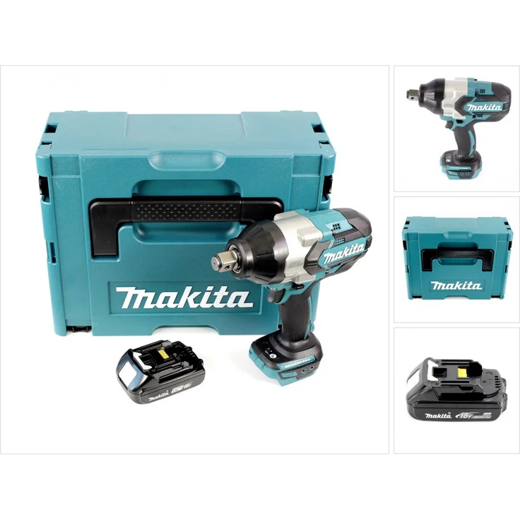 Makita DTW1001Y1J Akku-Schlagschrauber (18,0 V, SystemKIT mit 1 Akku 1,5 Ah, ohne Ladegerät, im Makpac) – Bild 1