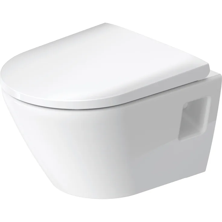 Duravit D-Neo Wand WC Compact, Tiefspüler, spülrandlos, 370x480 mm, 258709, Farbe: Weiß mit Wondergliss - 25870900001