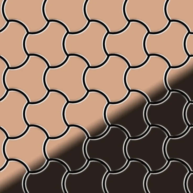 Mosaik Fliese massiv Metall Kupfer gewalzt in kupfer 1,6mm stark ALLOY Ubiquity-CM Designed by Karim Rashid 0,75 m2