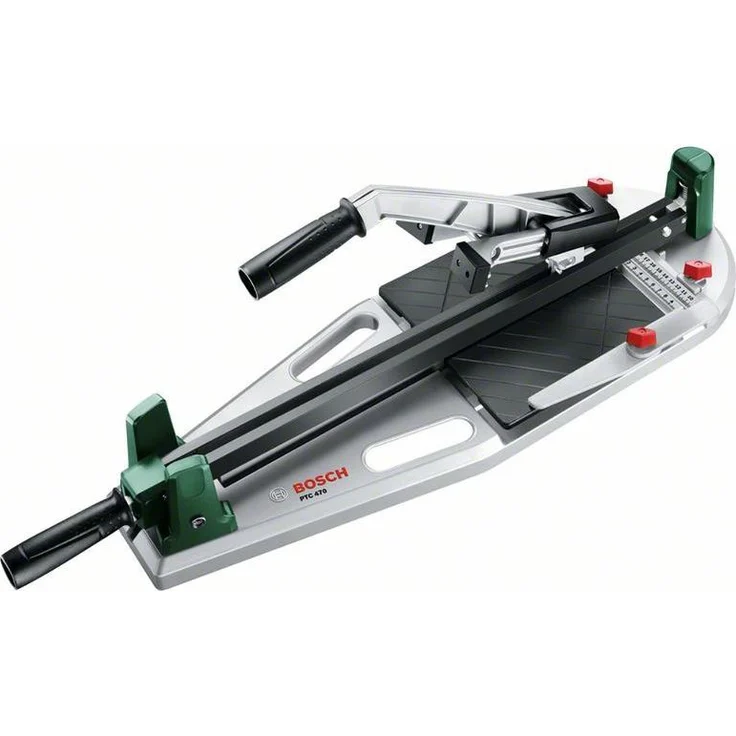 Bosch Fliesenschneider PTC 470, Karton (Max. Schnittlänge 470 mm, max. Fliesenstärke 12 mm, Winkelanschlag 0-45°)