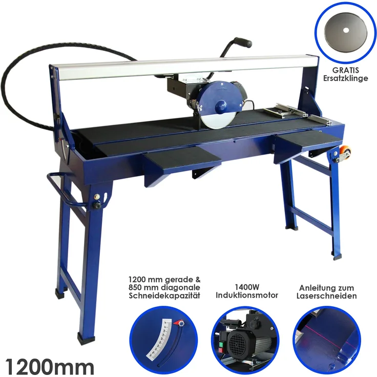 MonsterShop Fliesenschneider mit Tisch - 1200mm - 1200W