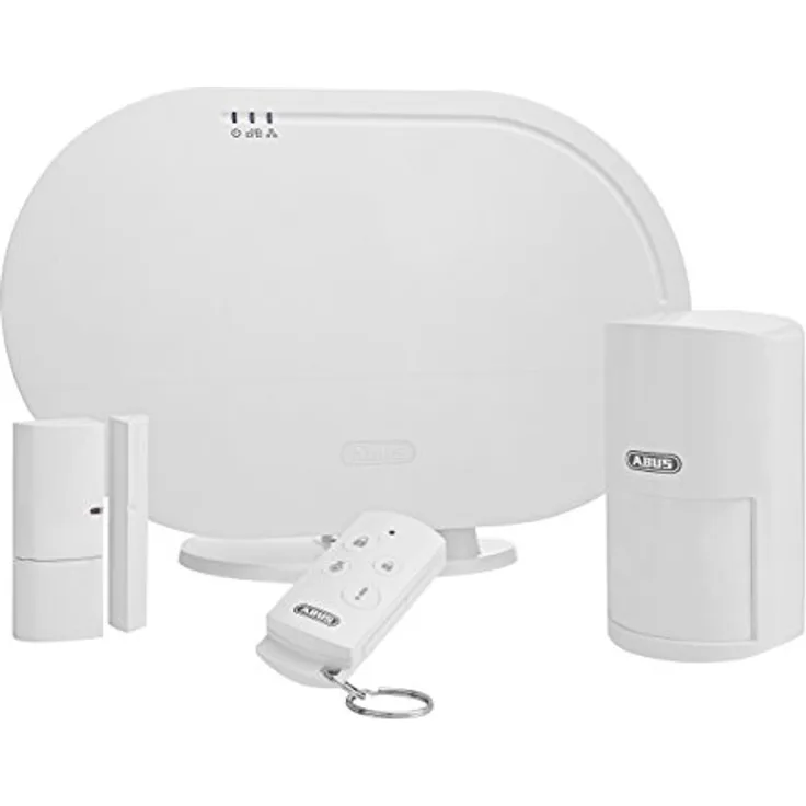 ABUS Funk-Alarmanlage Smartvest Basis-Set Einbruchmeldeanlage inkl. Bewegungsmelder & Öffnungsmelder - Testsieger - Fernzugriff iOS & Android App - weiß - 77442