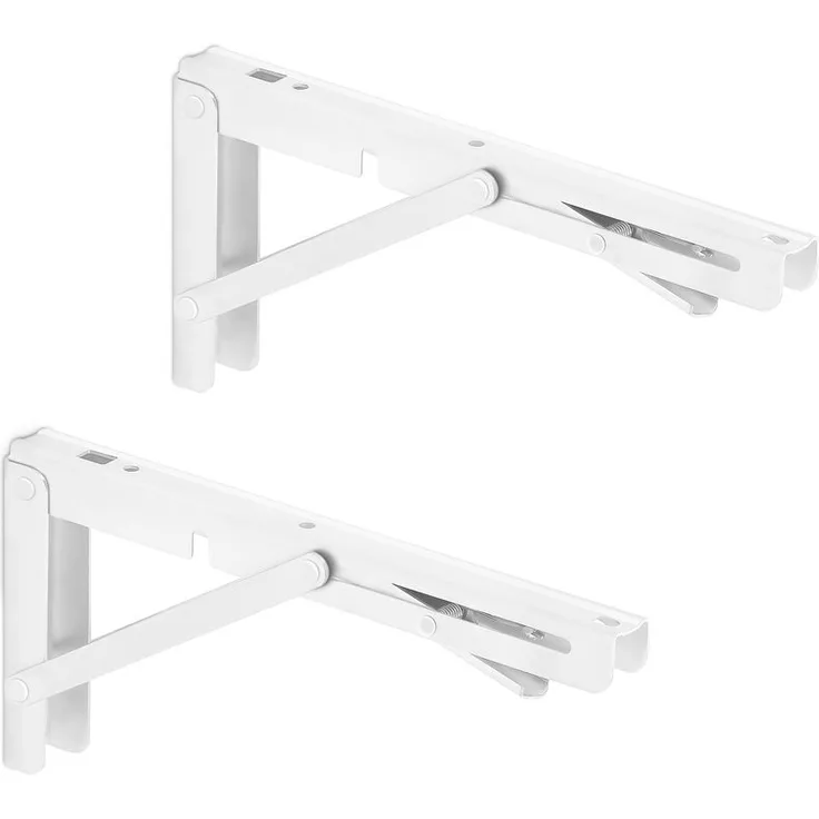 So-tech - 1 Paar Schwerlast-Klappkonsolen 250 x 120 mm weiß Tragkraft bis 150 kg