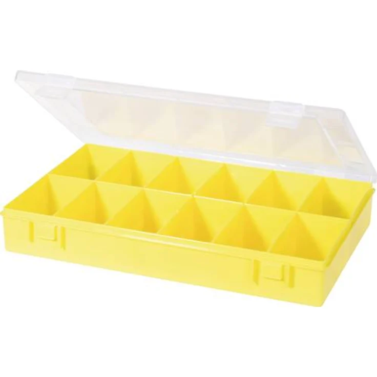 hünersdorff Sortimentskasten: stabile Sortierbox (PP) mit fester Fachaufteilung (12 Fächer), Sortierkasten-Maße: T225 x B335 x H55 mm, Made in Germany – Bild 1