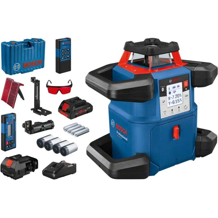 Bosch Professional 18V System Rotationslaser GRL 600 CHV (1x Akku 18 V, 4,0 Ah + ladegerät, mit App-Funktion, max. Arbeitsbereich: 600 m, in Handwerkerkoffer) – Bild 1