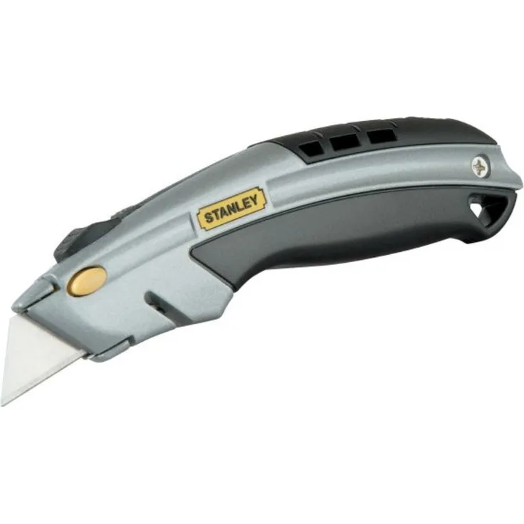 Stanley Schnellwechsel Profimesser (einziehbare Klinge, in 5 Positionen fixierbar, werkzeugloser Klingenwechsel) 0-10-788