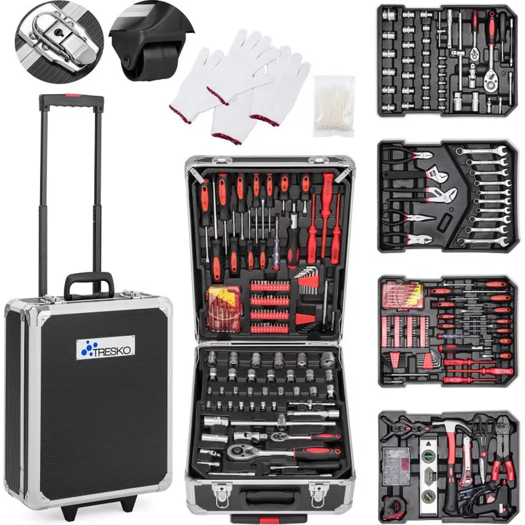 TRESKO 949 tlg Werkzeugkoffer Anthrazit Werkzeugkasten Werkzeugbox Werkzeugkiste Trolley Set