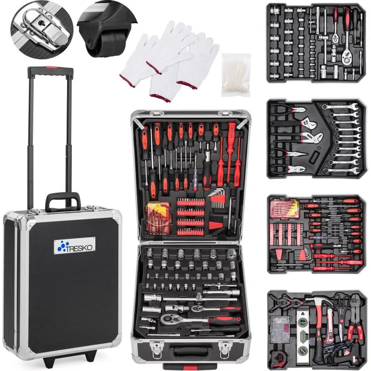 TRESKO 949 tlg Werkzeugkoffer Anthrazit Werkzeugkasten Werkzeugbox Werkzeugkiste Trolley Set – Bild 1