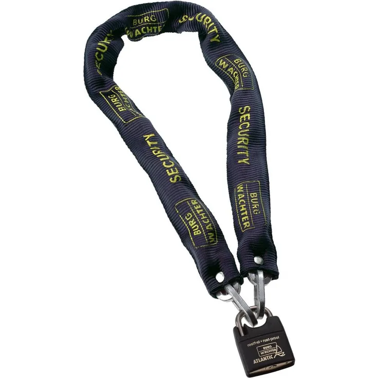 BURG-WÄCHTER 6-60-Ni40 Set Schloss Ketten Kombinationen Vierkantkette Vorhängeschloss, SKM 6-60, Atlantic 217 F 40 NI, Schwarz (Black), Länge: 60 cm, Stärke: 6 mm