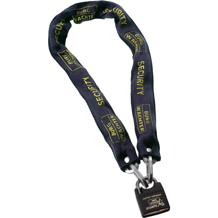 BURG-WÄCHTER 6-60-Ni40 Set Schloss Ketten Kombinationen Vierkantkette Vorhängeschloss, SKM 6-60, Atlantic 217 F 40 NI, Schwarz (Black), Länge: 60 cm, Stärke: 6 mm