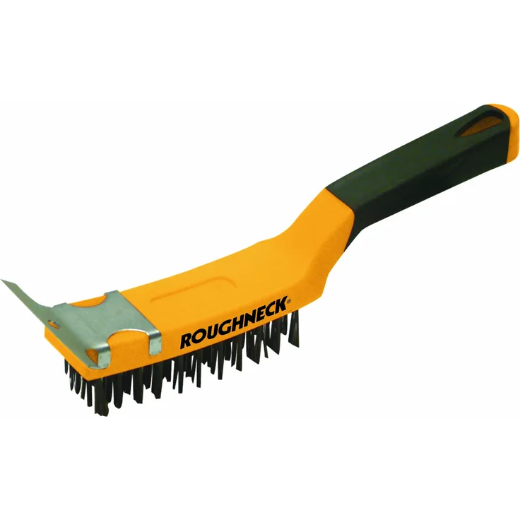 ROUGHNECK Carbon Steel Wire Brush Soft Grip 300mm 12 Inch Scraper
