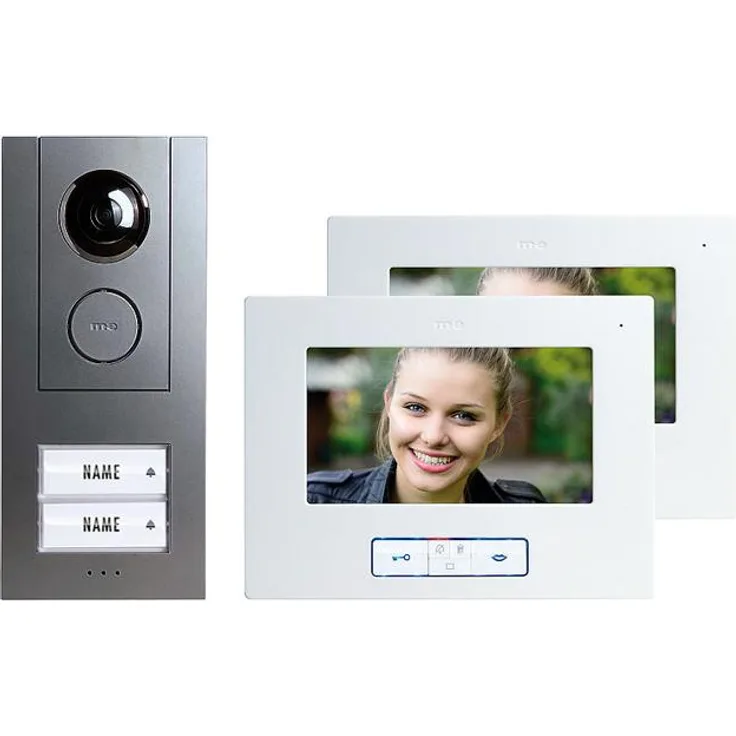 M-E VD-ALU-6720-A Video-Türsprechanlage Set ALU 7 für 2-Familienhaus, Anthrazit (41177)
