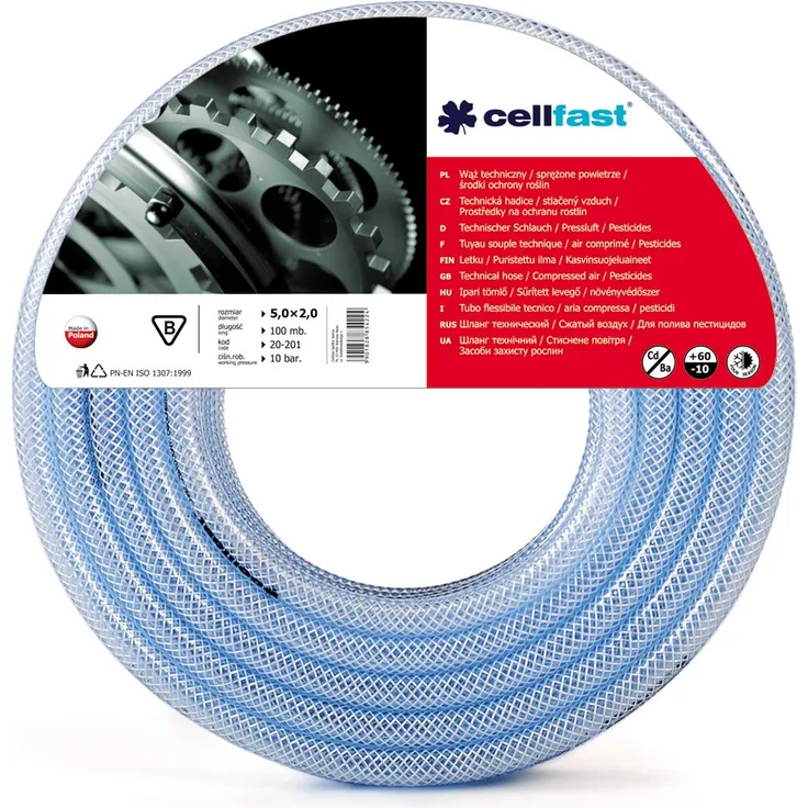 Cellfast TECHNISCHER Technischerschlauch, Blau, 6 × 2 mm, 50m
