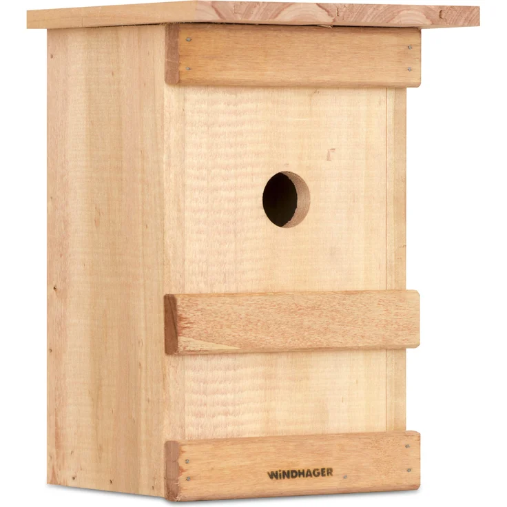 Windhager Nistkasten BIRDY, Vogelhaus Brutkasten Nisthilfe Vogelnistkasten, aus Massivholz, inklusive Aufhängevorrichtung, 17 x 17 x 24,5 cm, 06925 – Bild 1