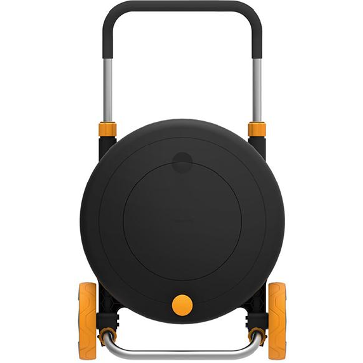 Fiskars Waterwheel M mit 20 m Schlauch (1023643) Zubehörfach mit Zubehör freite Platzierung 360° Drehung Schlauchwagen – Bild 1