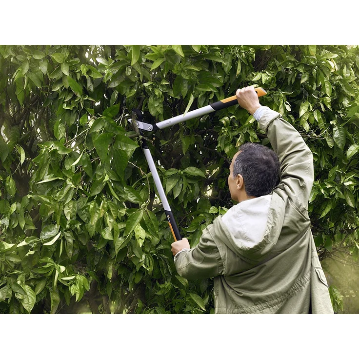 Fiskars PowerGearX Amboss-Getriebeastschere für trockenes und hartes Holz, Antihaftbeschichtet, Gehärteter Präzisionsstahl, Länge 80 cm, Schwarz-Orange, LX99-L, 1020189 – Bild 4