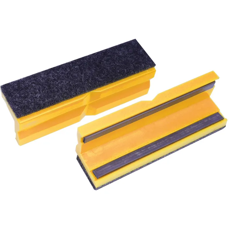 Bernstein Werkzeuge 9-900-S6100 Schraubstockbacken-Schonbacken 100 mm magnetische Schutzbacken Filzbelag mit glatter und profilierter Oberfläche aus Kunststoff