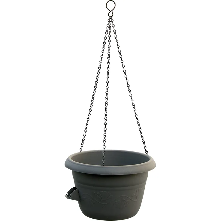 Plastia Blumenampel Siesta mit Dochtbewässerung, 25 + Kette, Farbe anthrazit
