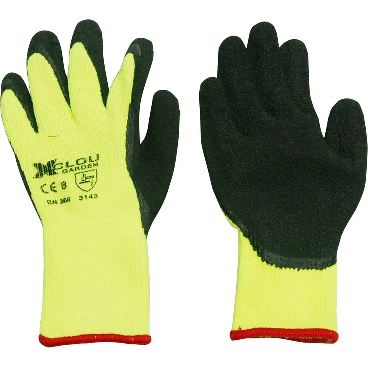 Xclou Universalhandschuhe, atmungsaktive Gartenhandschuhe in Größe 11 XXL, gummibeschichtetes Gartenzubehör für Gartenarbeit, Gartenbedarf für Sicherheit, ca. 27 x 11 x 1 cm, gelb