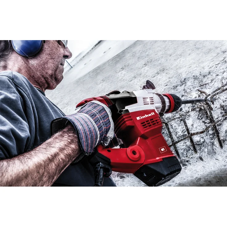 Einhell Bohrhammer TE-RH 38 E (1050 W, 9 J, Bohrleistung Ø 38 mm, SDS-Max-Aufnahme, Metall-Tiefenanschlag, Virbrationsdämpfung mit Andruckanzeige, Koffer) – Bild 5