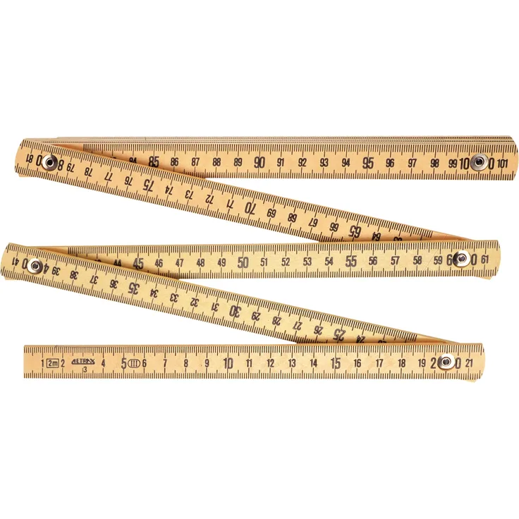 Connex Gliedermaßstab Kunststoff - 2 Meter Länge - Metrische Skala - Elastisch & Robust - Markante Doppelskalierung - Für Haus, Hobby & Werkstatt-Zollstock-Meterstab-Messwerkzeug - COXT700303