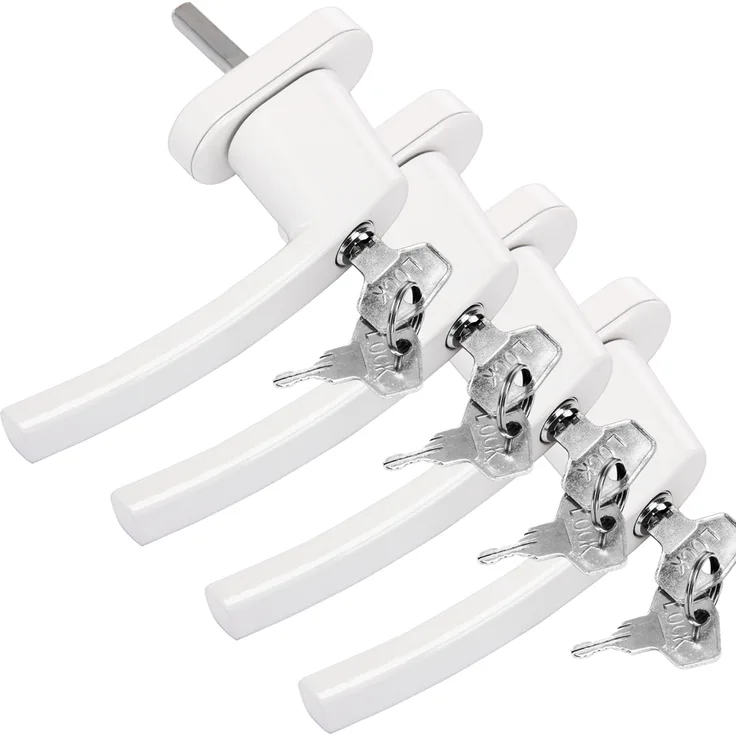 Deuba Fenstergriff abschließbar Sicherheitsfenstergriff weiß silber Kindersicherung 4x weiß