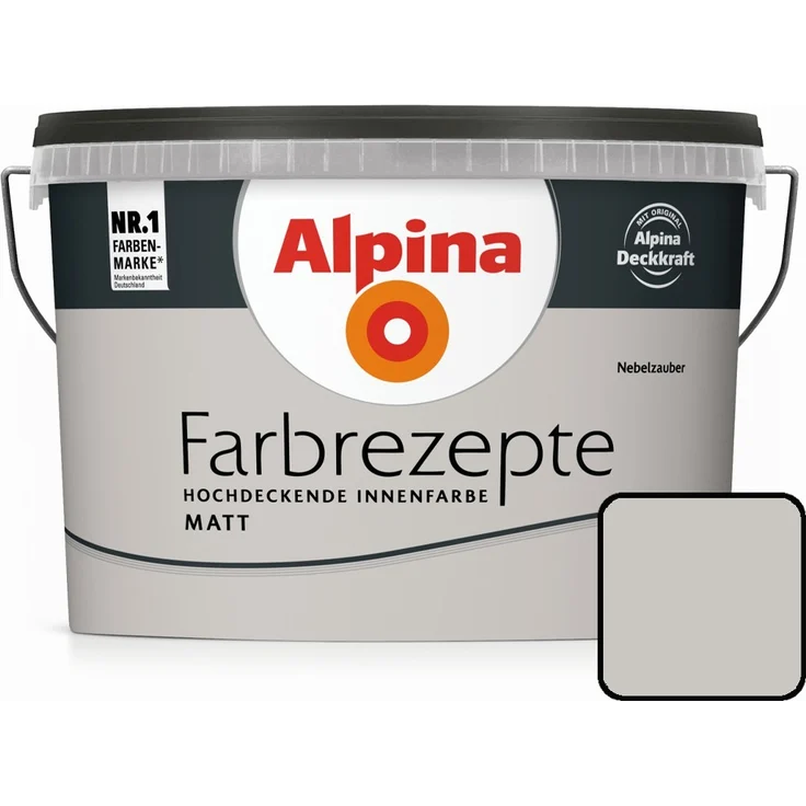 Alpina Farbrezepte Warmes Grau 2,5 l, nebelzauber, Innenfarbe matt – Bild 1