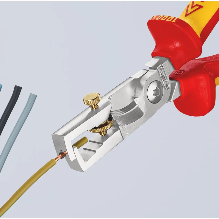 KNIPEX 13 66 180 StriX Abisolierzange mit Kabelschere verchromt isoliert mit Mehrkomponenten-Hüllen, VDE-geprüft 180 mm – Bild 6