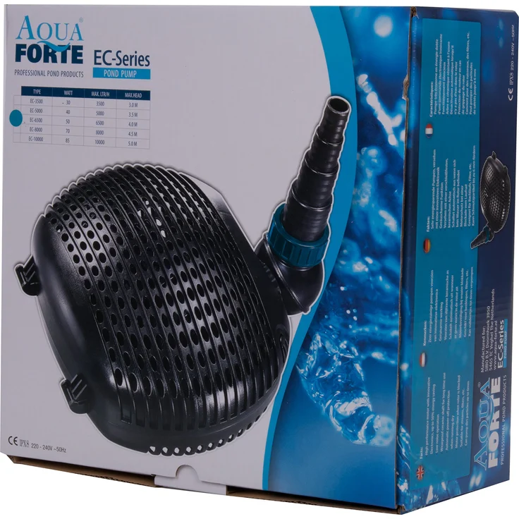 Aqua Forte Filter-Teichpumpe EC-6500 6,5m³-h, Förderhöhe 4m, 38Watt – Bild 1