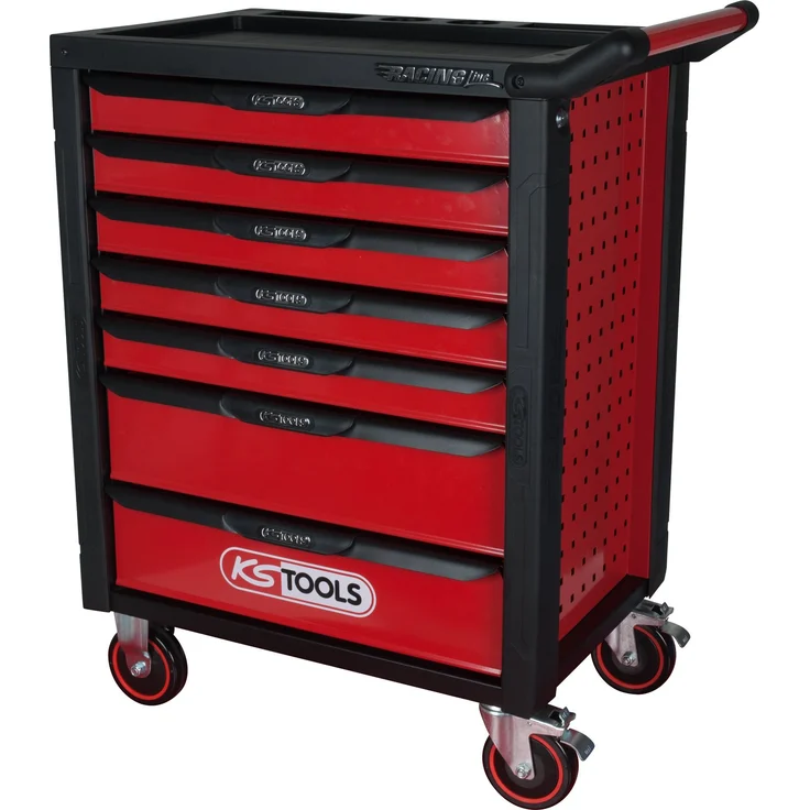 KS Tools 826.0007 RACINGline SCHWARZ-ROT Werkstattwagen mit 7 Schubladen – Bild 1
