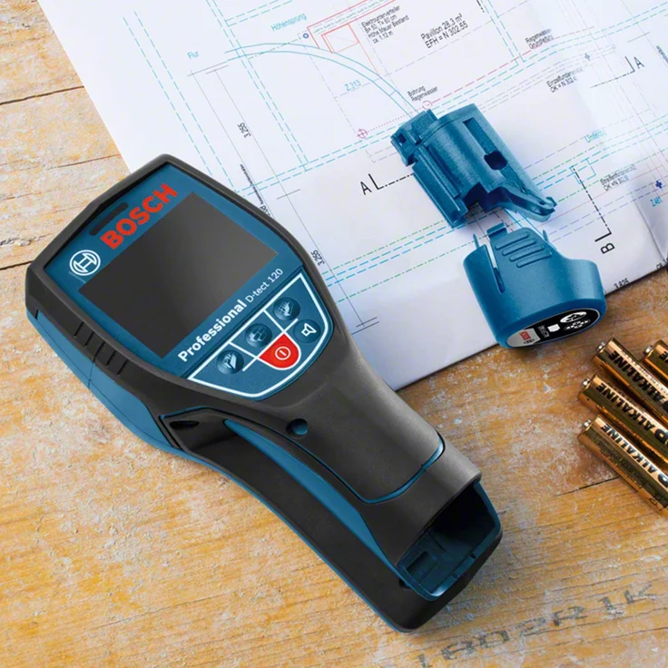 Bosch Professional 12V System Ortungsgerät D-tect 120 (1 Akku 12V, max. Ortungstiefe Kunststoffrohre-Holzunterkonstruktion-spannungsführende Leitungen-Eisenmetalle: 60-38-60-120-120 mm, L-Boxx) – Bild 3