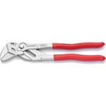 KNIPEX 86 03 250 Zangenschlüssel Zange und Schraubenschlüssel in einem Werkzeug verchromt mit Kunststoff überzogen 250 mm