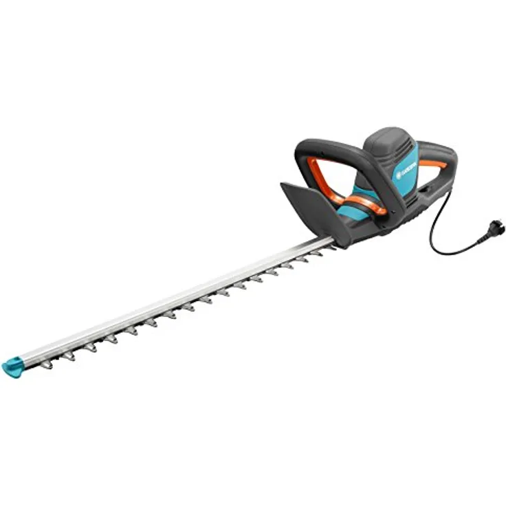 GARDENA Elektro-Heckenschere ComfortCut 600-55: Heckenschneider mit 600 W Motorleistung, 55 cm Messerlänge, 27 mm Messeröffnung, ergonomischer Griff und Anschlagschutz (9834-20)