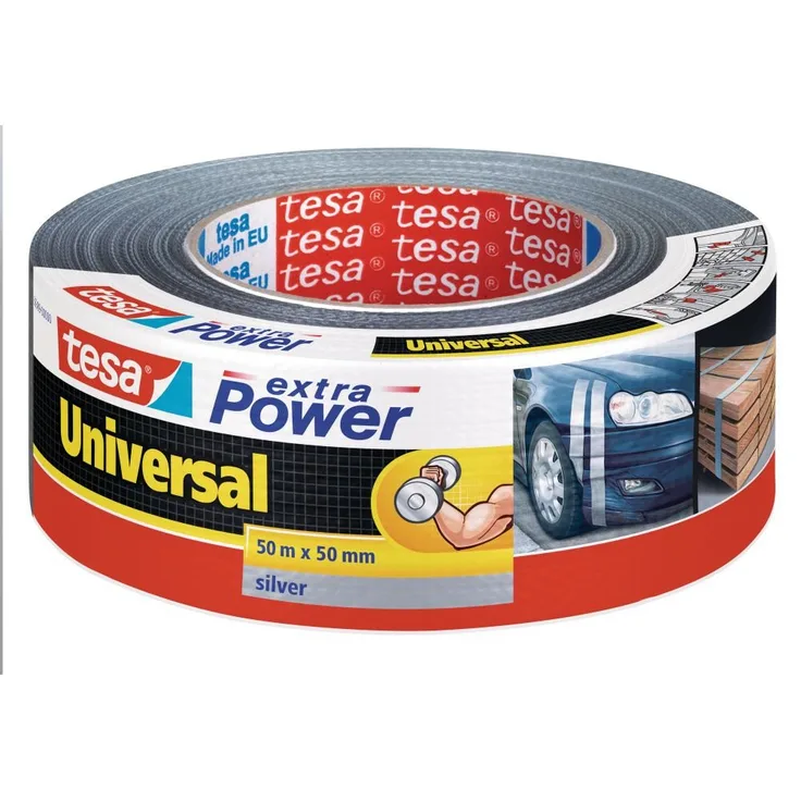 tesa extra Power Klebeband Universal 50 m x 50 mm, grau