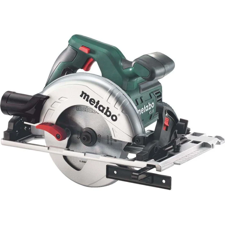 Metabo Handkreissäge KS 55 FS (1200 Watt, Schnitttiefe 55 Millimeter, Sägeblatt 160 Millimeter, 18 Zähne, Parallelanschlag, Schwenkbereich von 0 bis 45°) – Bild 1
