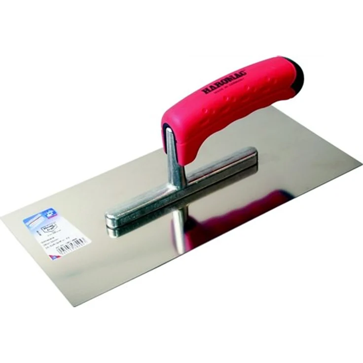 HAROMAC Glättekelle Made in Germany, 280x130mm| rostfreier Edelstahl,2 Komponenten Softgriff, Profiqualität, Glätter, Traufel, Glättscheibe