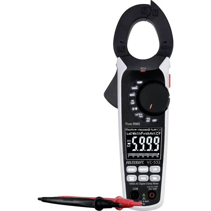 VOLTCRAFT VC-532 Stromzange digital CAT III 600V Anzeige Counts: 6000