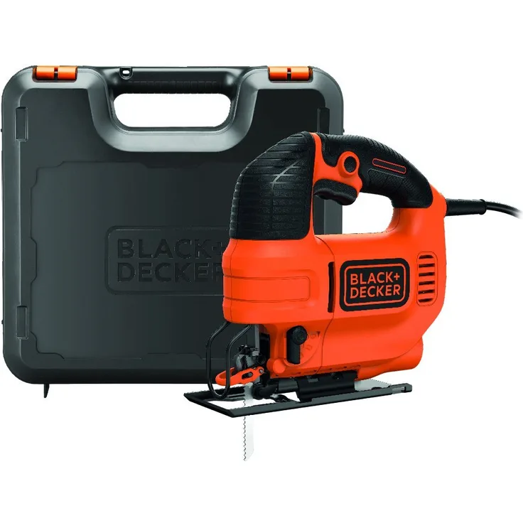 Black & Decker 4-stufige Elektro Pendelhubstichsäge 520W KS701PEK, mit Koffer für Holz, Metall & Kunststoff, werkzeugloser Sägeblattwechsel