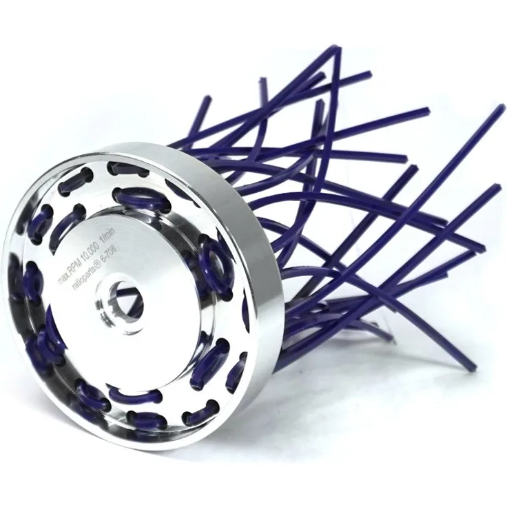 Ratioparts 6-708 Unkrautbürste OCTO Pro 200 mm, 25,4 mm Durchmesser-Bohrung 18 Fäden Wildkrautbür Reinigungsbürste, Blau