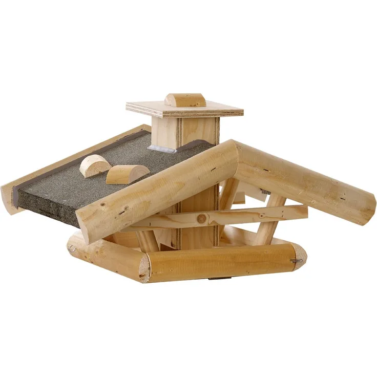 Dehner Natura Wildvogel-Futterhaus Watzmann, ca. 54 38 30 cm, Holz, natur