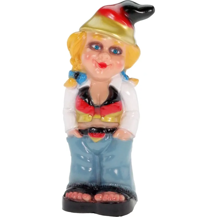 Gartenzwerg Zwergenfrau Mandy Deutschland Edition PVC Zwerg Garten Zwerg Figur