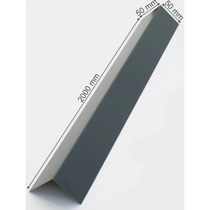 Alu Winkel Blech 50 x 50 mm Alublechwinkel Kante Winkel 90° Anthrazit Grau 2 Meter lang