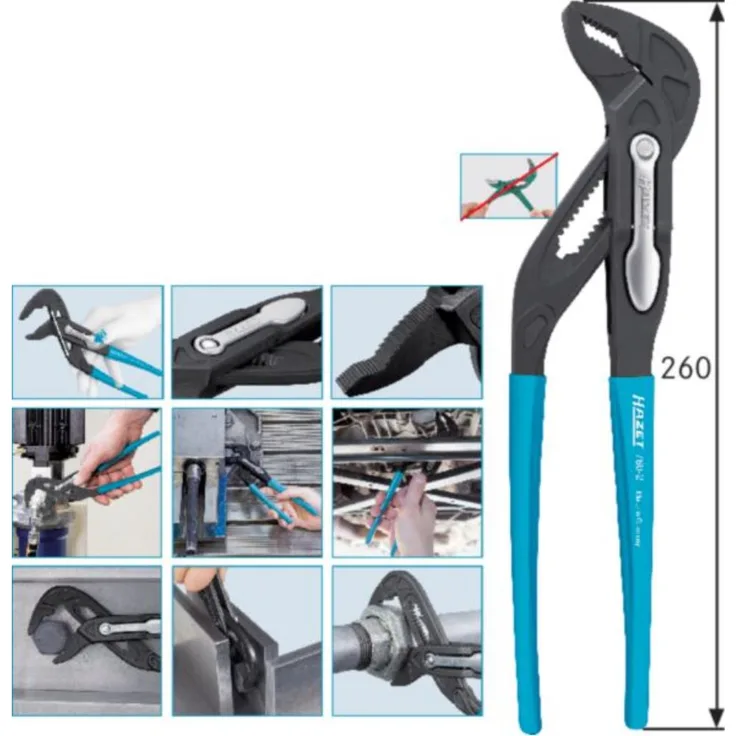 HAZET Universalzange (Schnellhebelbetätigung, Spannbereich bis SW 50 mm, zinkphosphatierte Oberfläche) 760-2