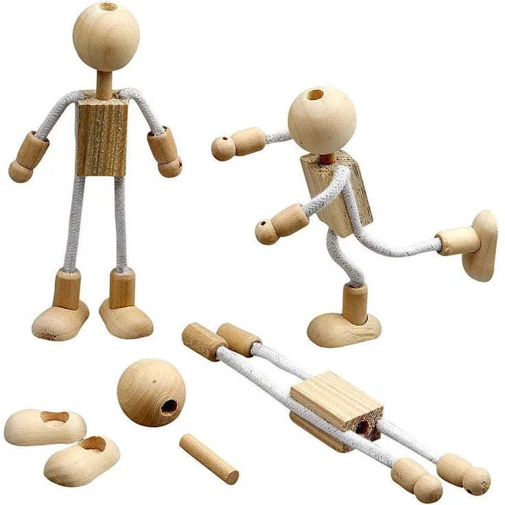Flexi-Figuren, H 12 cm, Mischholz, 4Sets