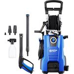 Nilfisk D 140 bar D 140-9 X-TRA UK Hochdruckreiniger für Haushalt, Außenbereich, Autowäsche und Gartenarbeiten 2400-W-Induktionsmotor blau