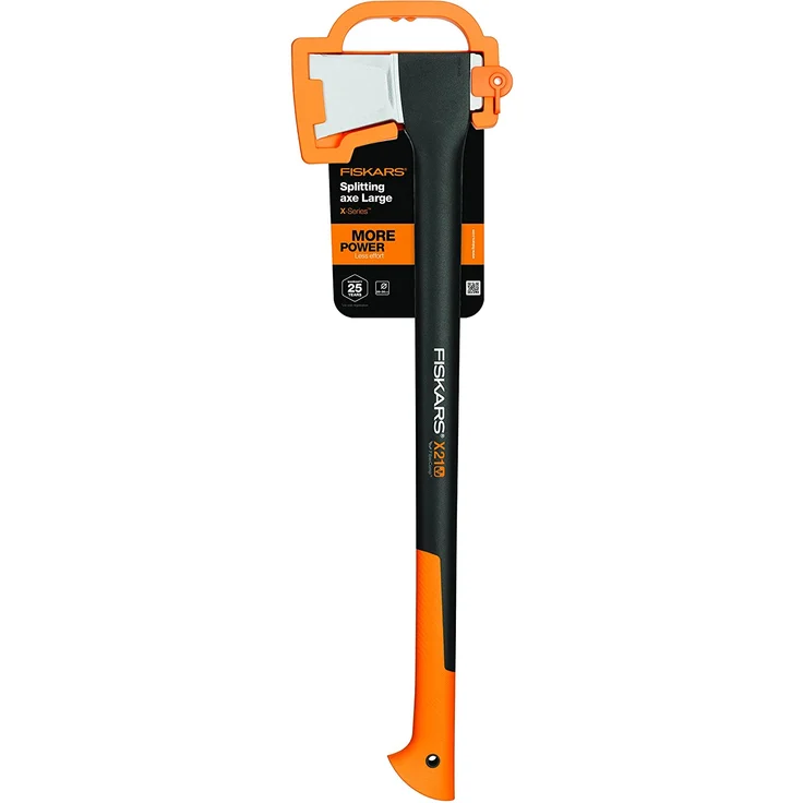 Fiskars Spaltaxt, Inklusive Klingen- und Transportschutz, Länge: 71 cm, Antihaftbeschichtet, Hochwertige Stahl-Klinge-Glasfaserverstärkter Kunststoff-Stiel, Schwarz-Orange, X21L, 1,63 kg, 1015642 – Bild 4