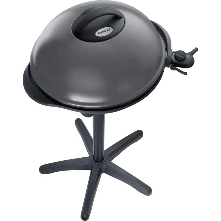 VG 7216 EX Standgrill 2200W Antihaftbeschichtung inkl. Burgerpresse (Schwarz, Grau) Elektrogrill