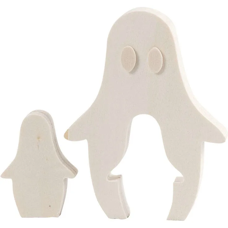 2in1 - Holzfigur, Gespenster, H 6+11,5 cm, B 4+9 cm, Holz, 1Set, Tiefe 1,2 cm