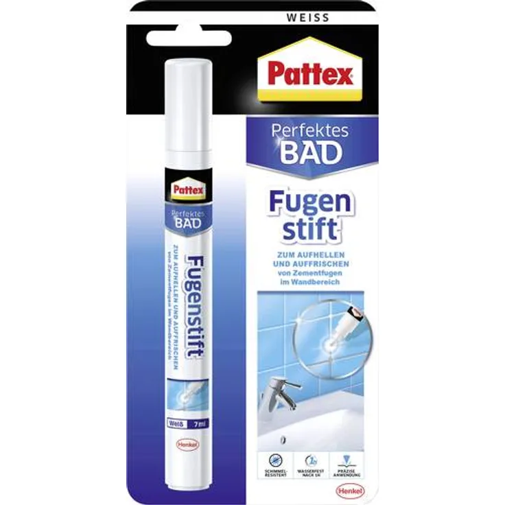 Pattex Perfektes Bad Fugenstift Herstellerfarbe Weiß PFS7 7ml